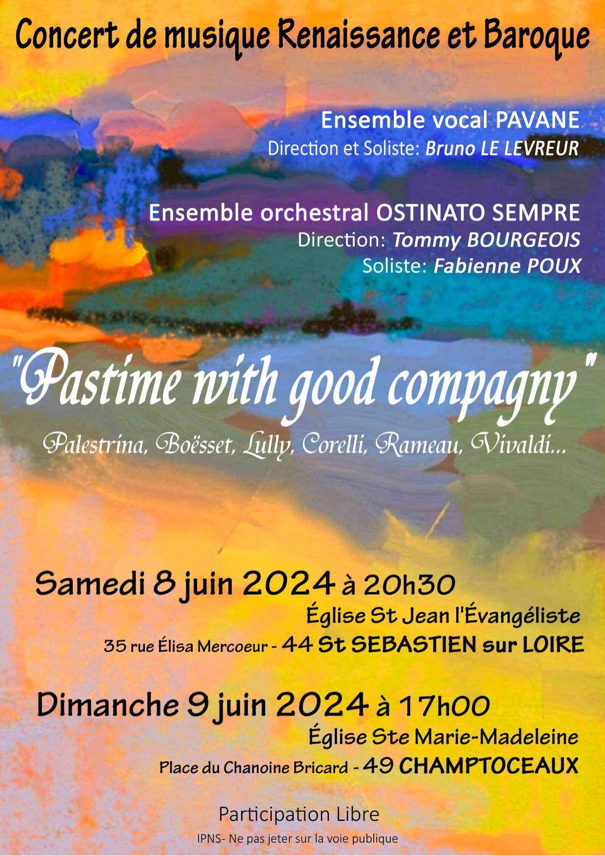 Affiche du concert du 9 juin 2024, Champtoceaux